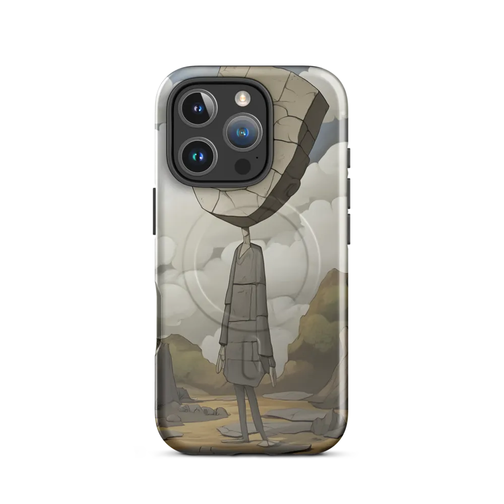Whimsical Stone Figure in a Rocky Landscape | Phone Case |  16 Pro | MagSafe® Tough Case | Glossy