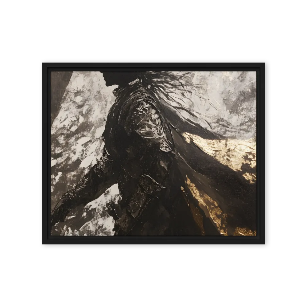 The Silhouette of Valor | Canvas with Black Frame | 16″×20″