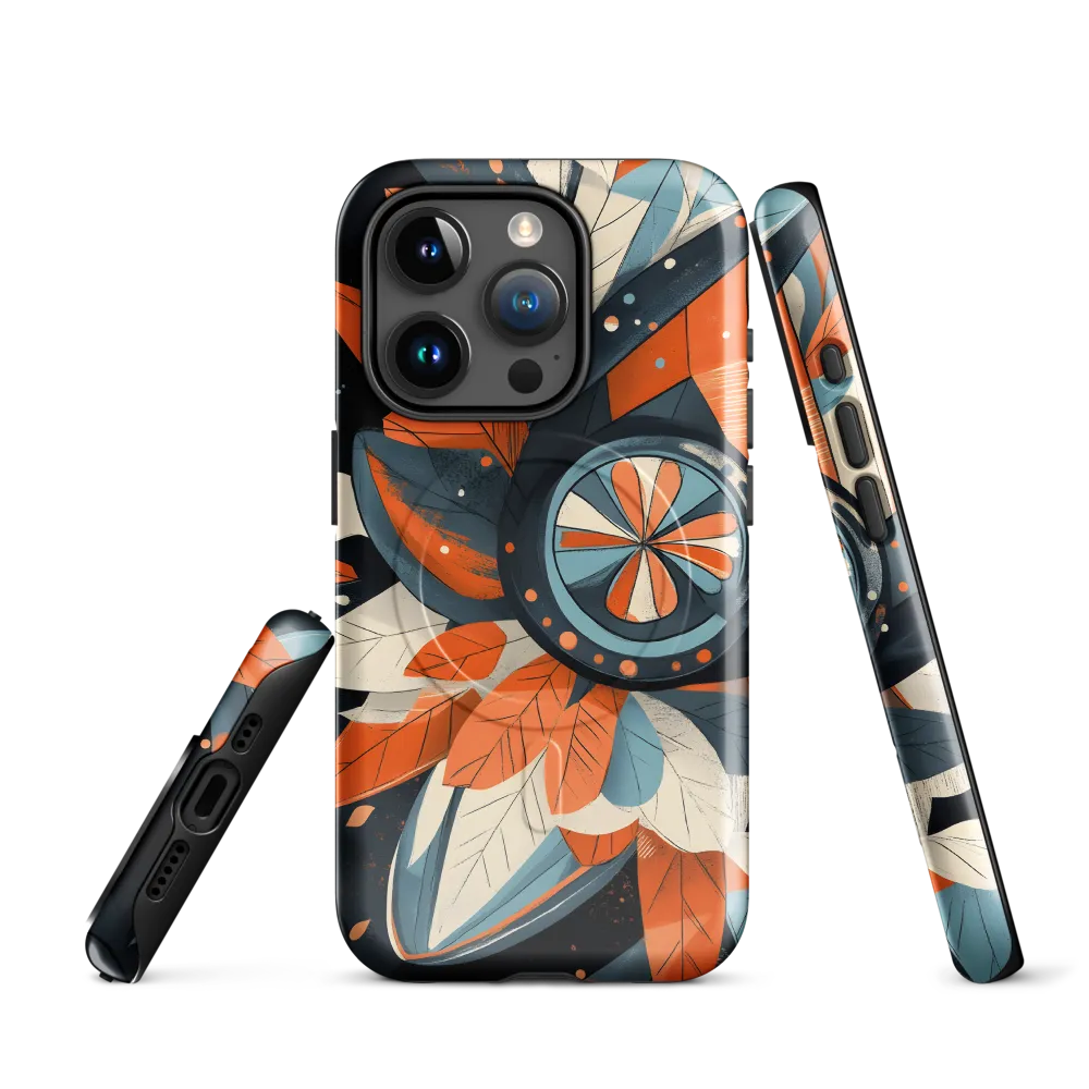Floral Symphony in Orange and Teal