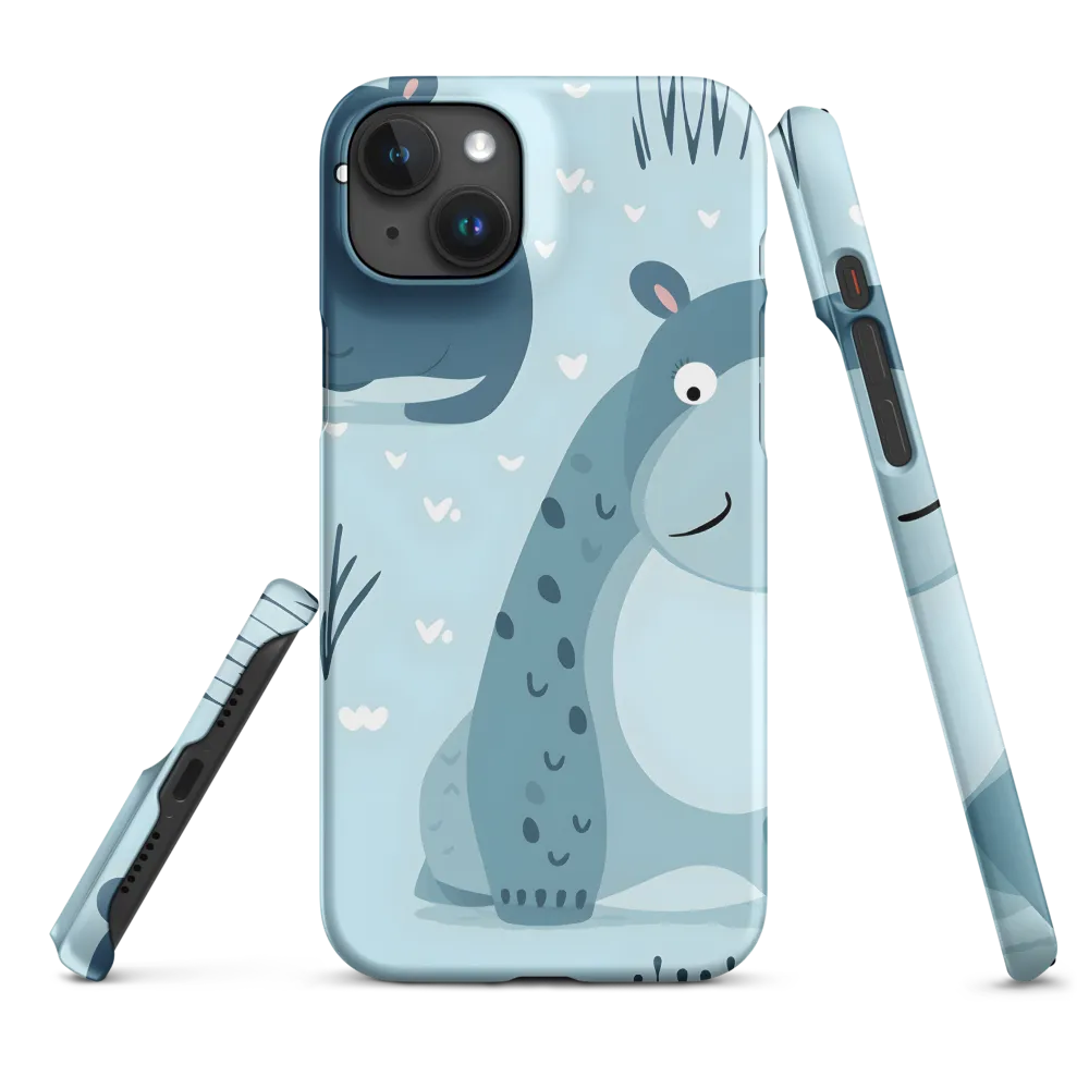 Whimsical Hippo Delight | Phone Case |  15 Plus | Snap Case | Matte