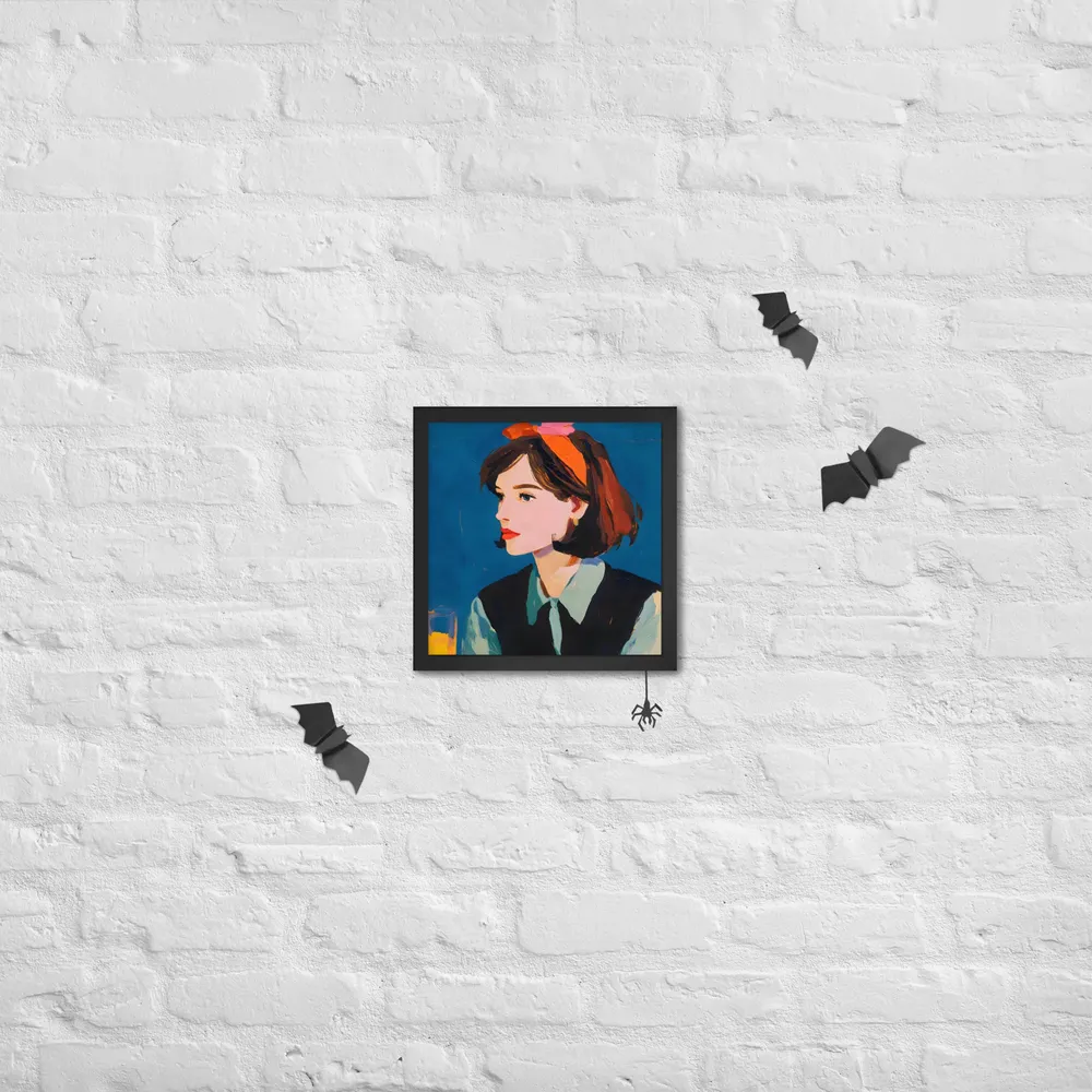 Profile in Blue 
 Poster with Black Frame | 12″x 12″