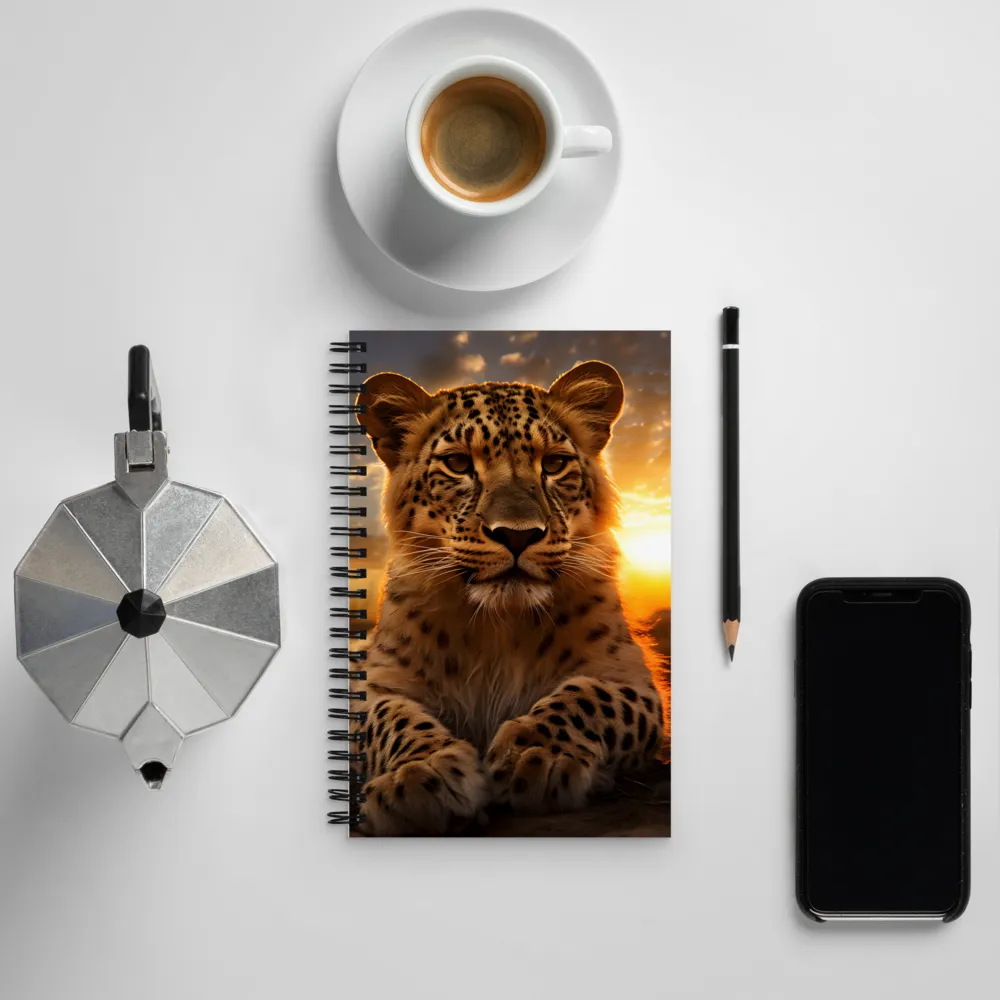 Regal Presence: The Leopard at Sunset | Spiral Notebook