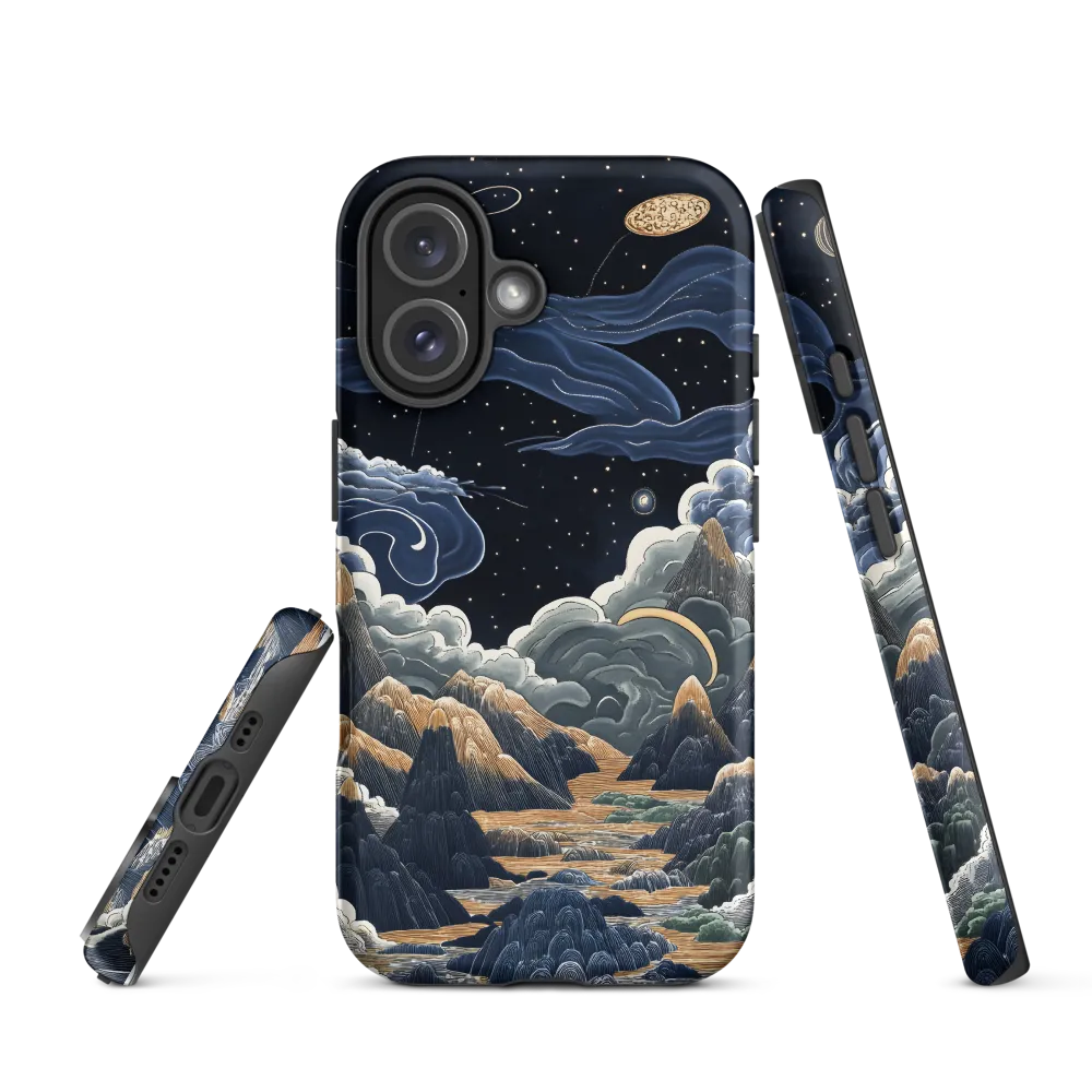 Celestial Harmony: Peaks and Planets | Phone Case |  16 | Tough Case | Matte