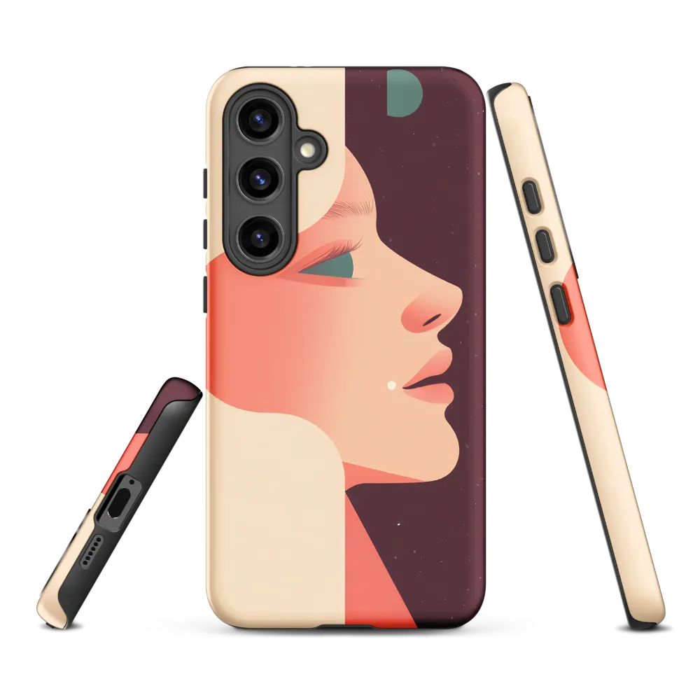 Profile in Peach and Burgundy