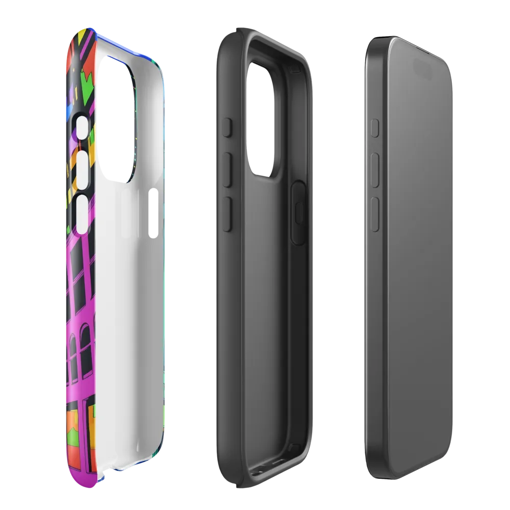 Neon Dreamscape: A Futuristic City at Dusk | Phone Case |  15 Pro | Tough Case | Glossy