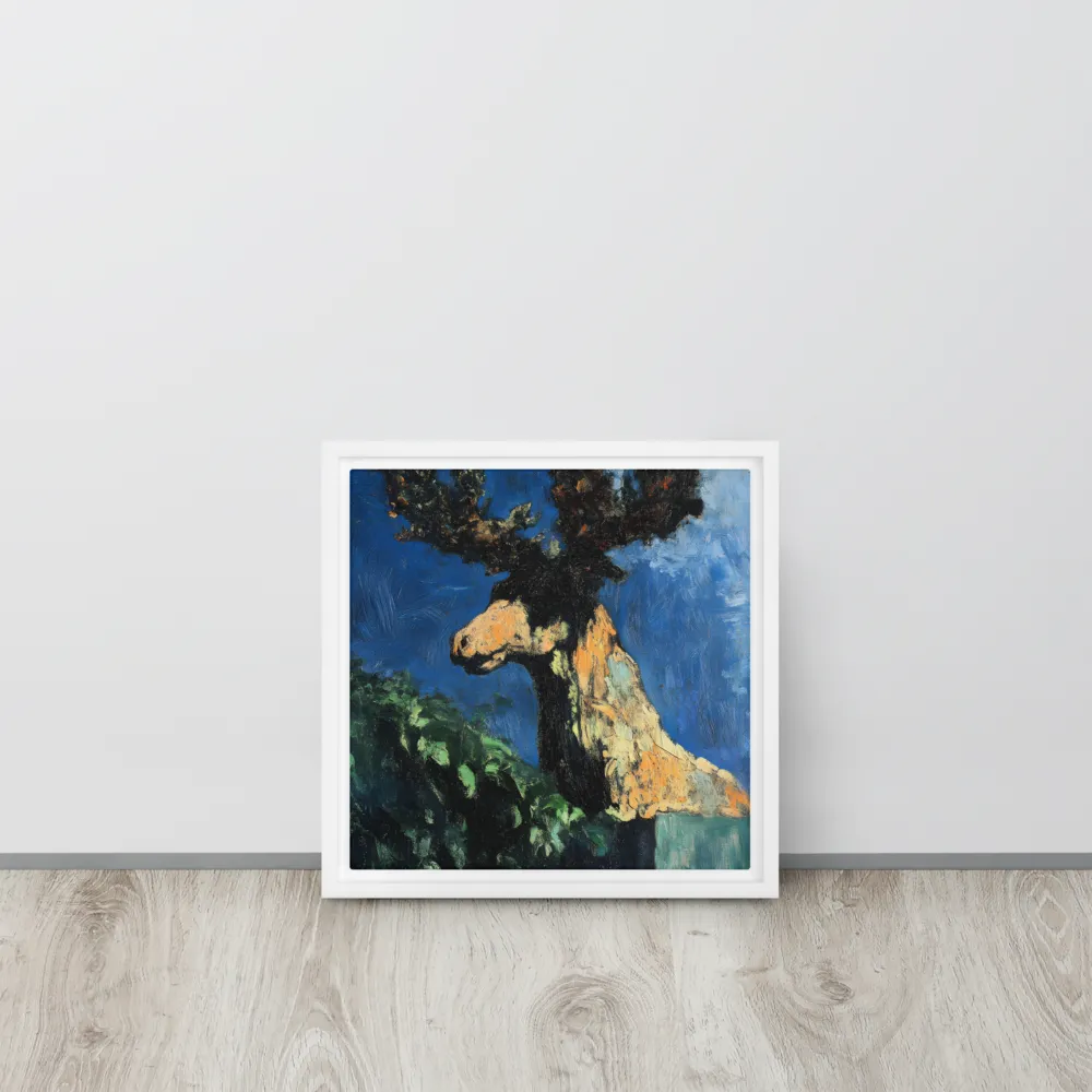 The Majestic Deer in Nature | Canvas with White Frame | 12″×12″