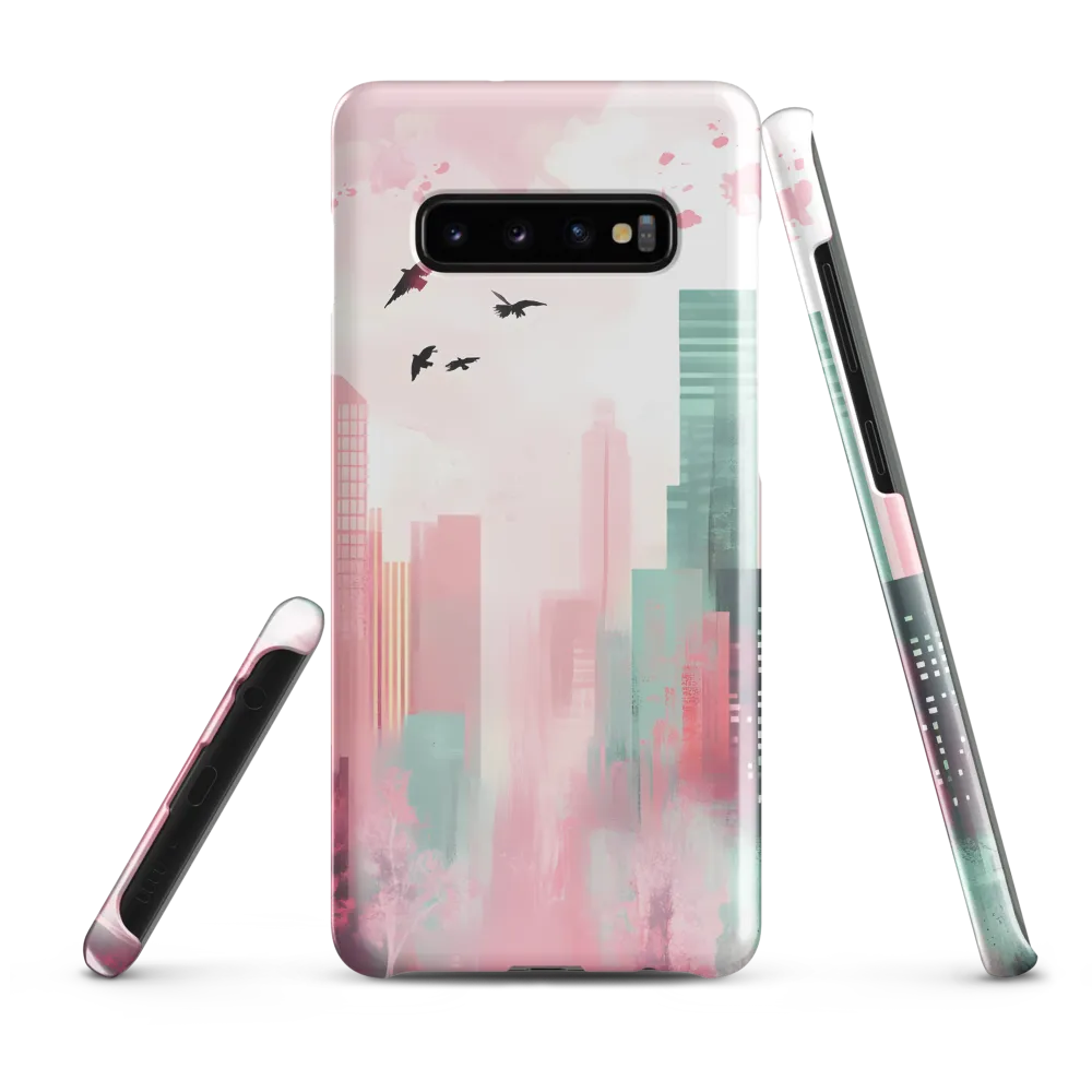 Dreamy Cityscape in Pink and Cyan | Phone Case |  S10 Plus | Snap Case | Glossy