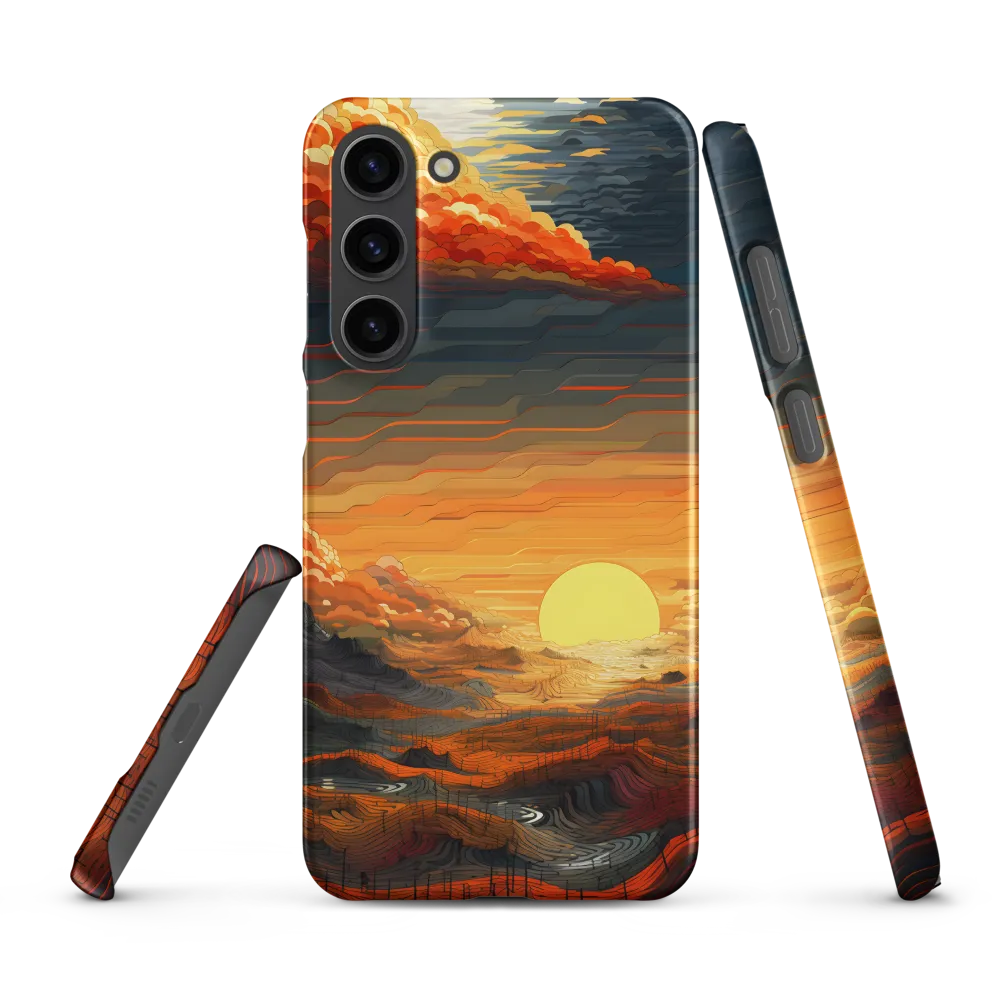Ethereal Sunset: A Serene Landscape in Flowing Forms