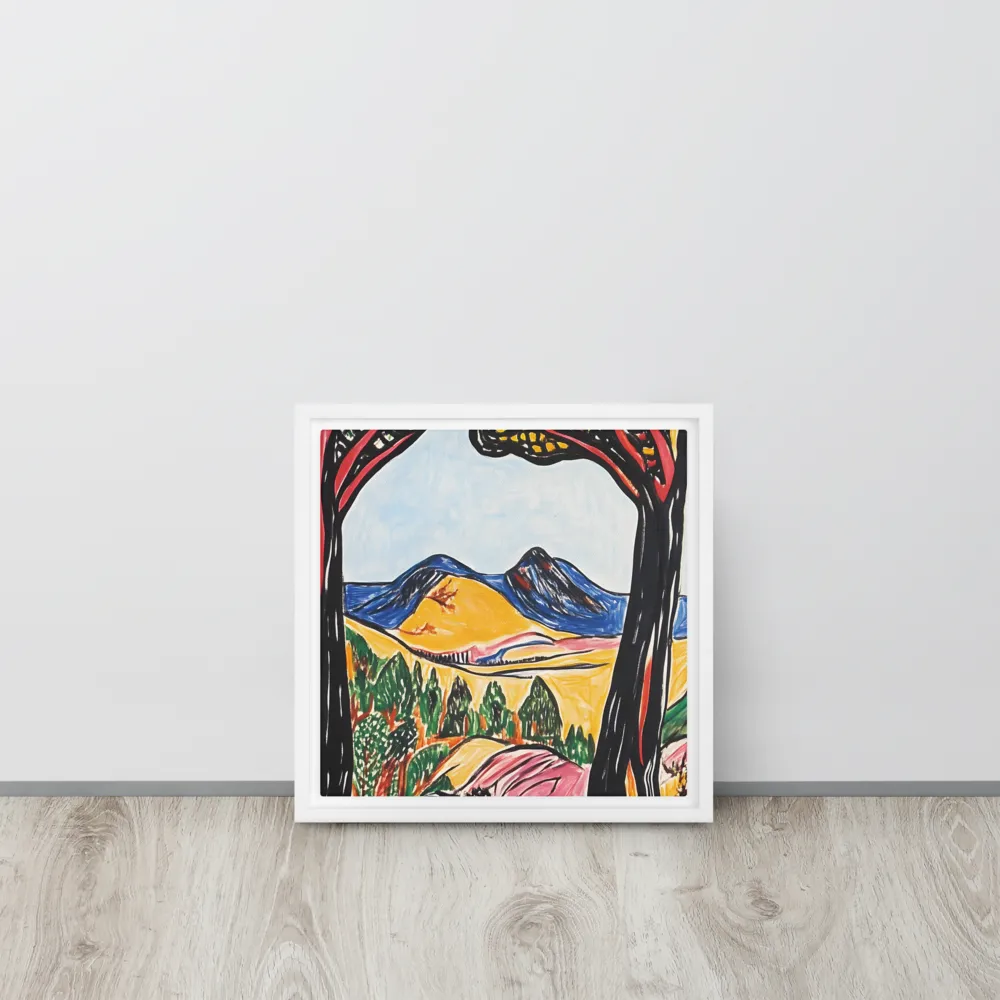 Vibrant Nature's Embrace | Canvas with White Frame | 12″×12″