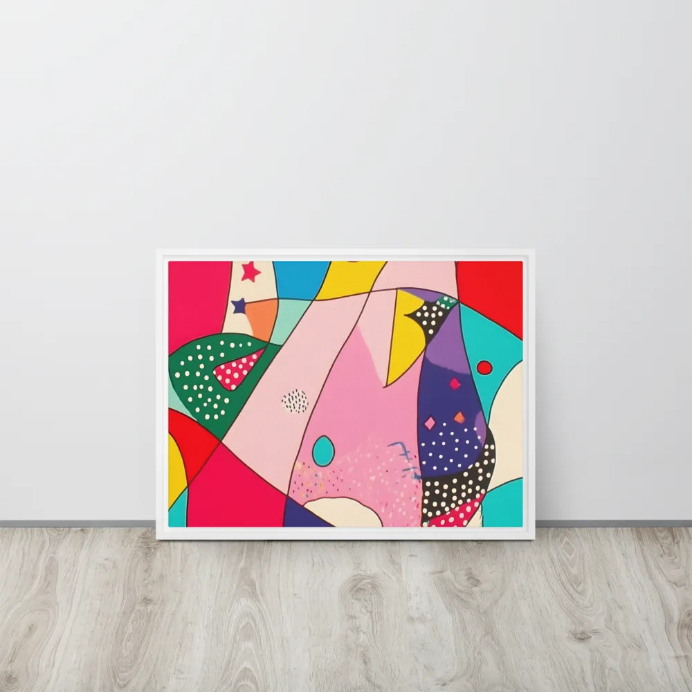 Playful Geometry in Color | Canvas with White Frame | 18″×24″