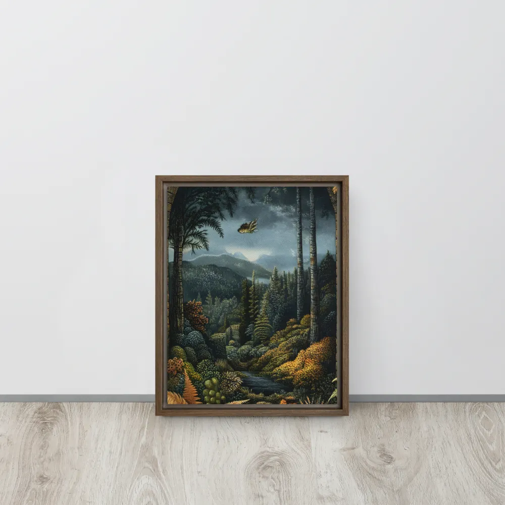 Whispers of the Enchanted Forest | Canvas with Brown Frame | 11″×14″
