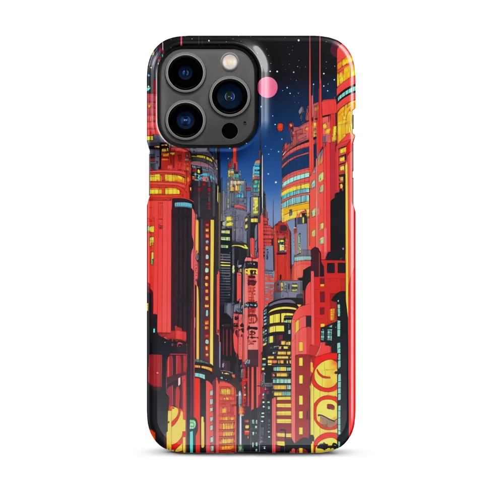 Neon Dreams: A Cyberpunk Cityscape | Phone Case |  13 Pro Max | Snap Case | Glossy