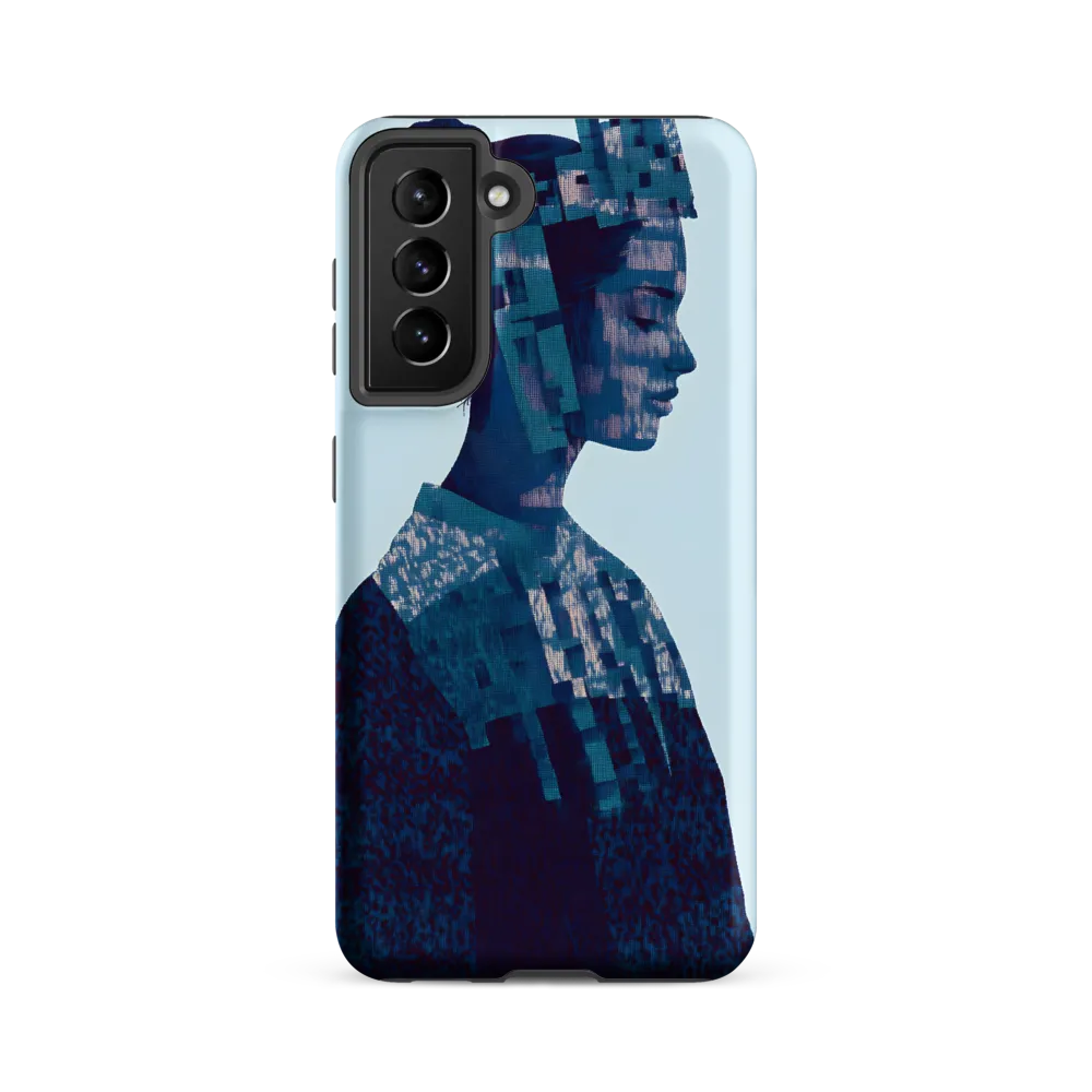 Digital Portrait in Abstract Blue