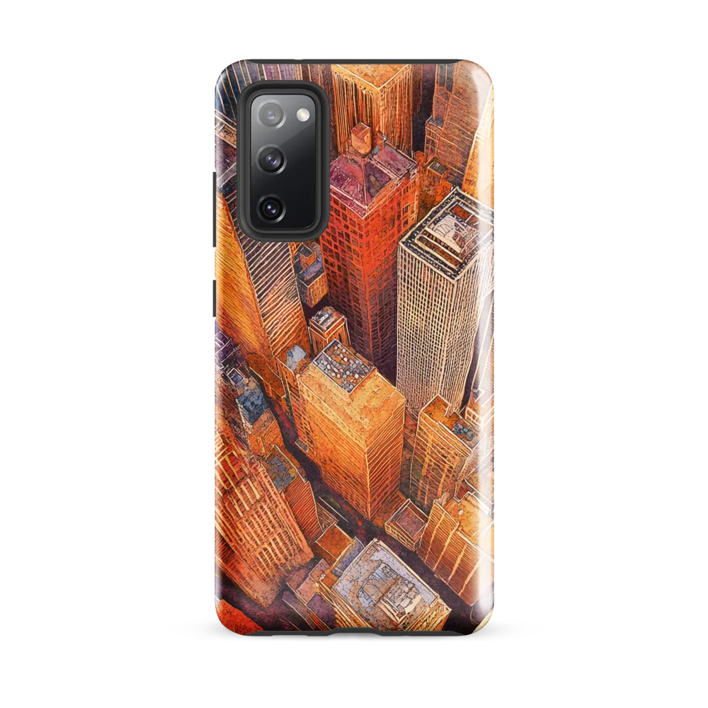Urban Symphony in Orange and Purple