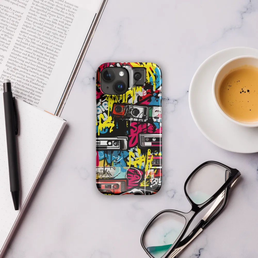 Urban Nostalgia: A Retro Cassette Explosion | Phone Case |  15 | Snap Case | Glossy