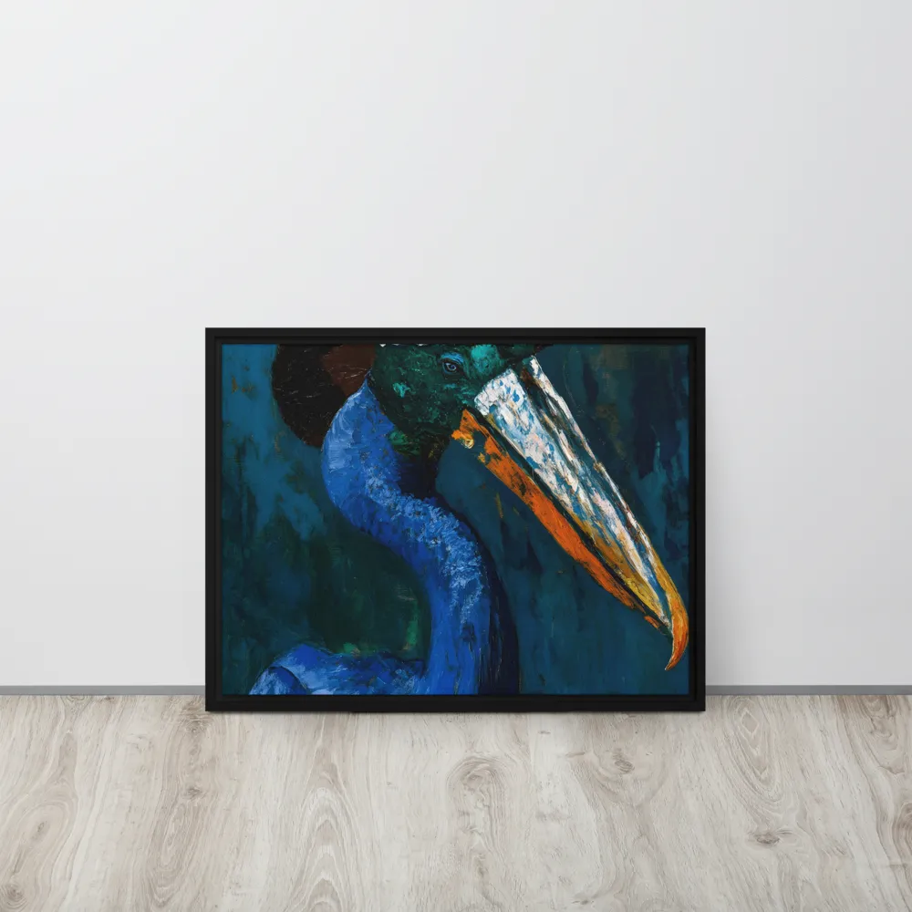 Majestic Absurdity: The Hat-Wearing Bird | Canvas with Black Frame | 18″×24″