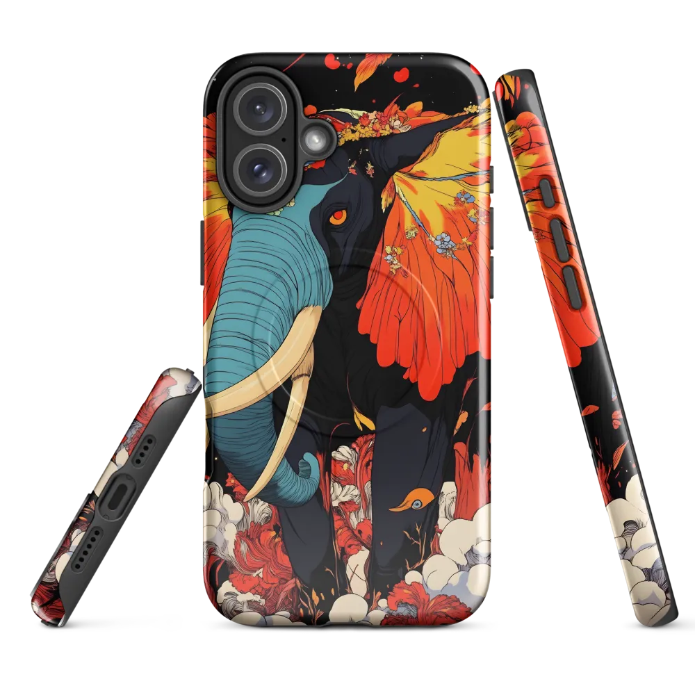 Majesty of the Floral Elephant | Phone Case |  16 Plus | MagSafe® Tough Case | Glossy