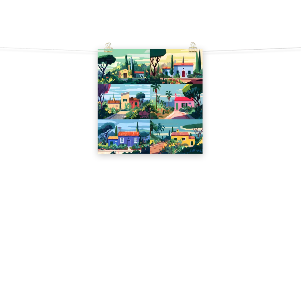 Sunlit Villa Collage 
 Poster | 18″x 18″
