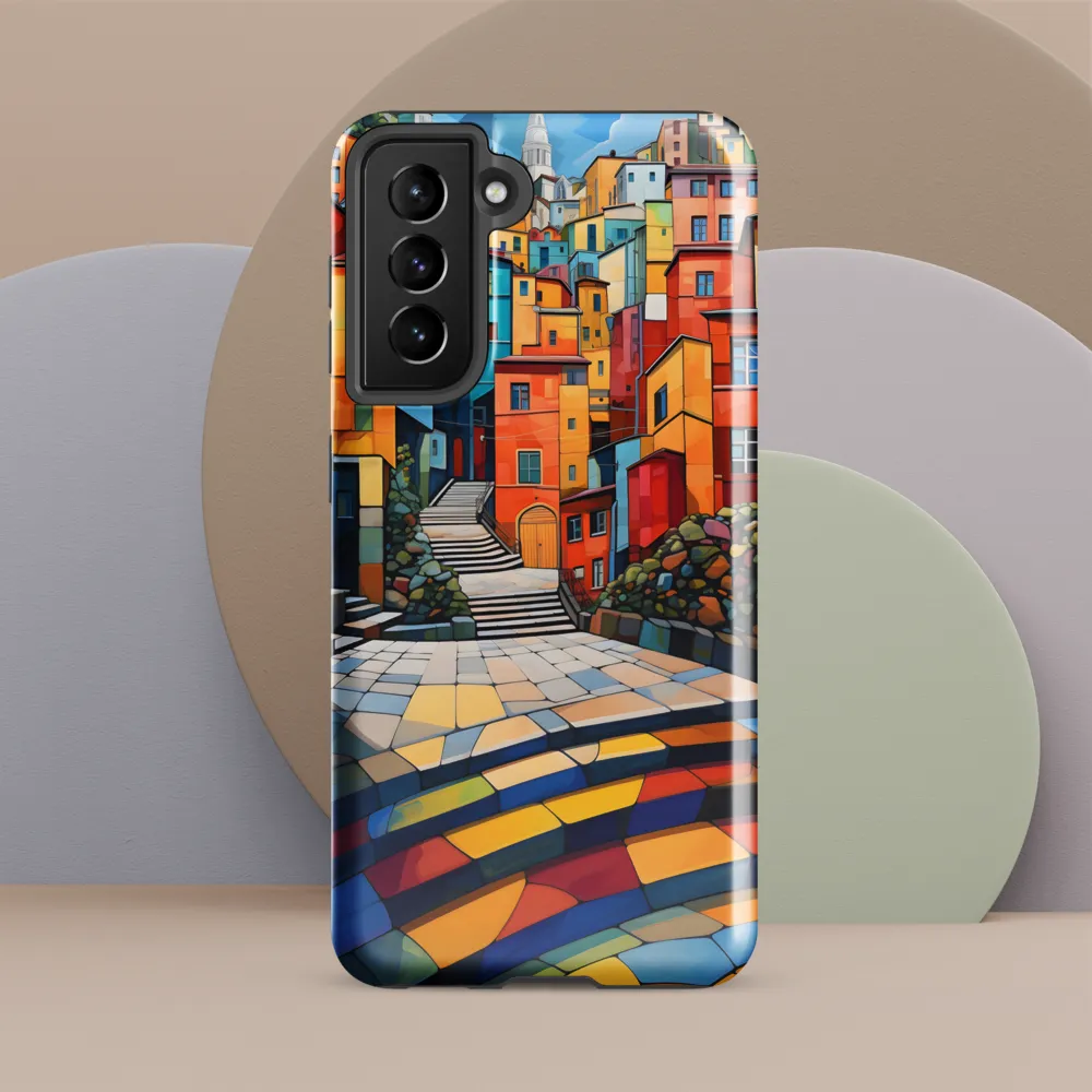Vibrant Village: A Cubist Journey