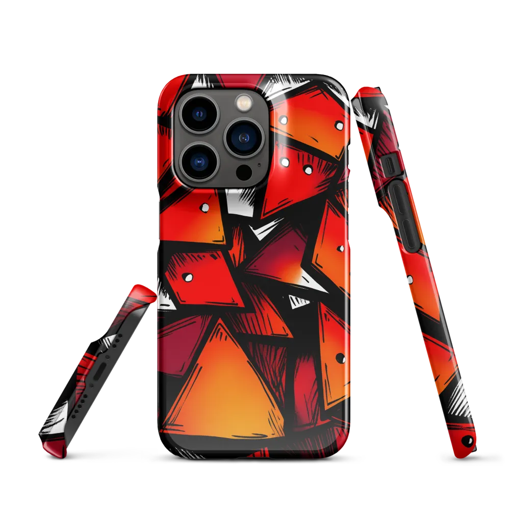 Dynamic Geometry of Red and Orange | Phone Case |  14 Pro | Snap Case | Glossy