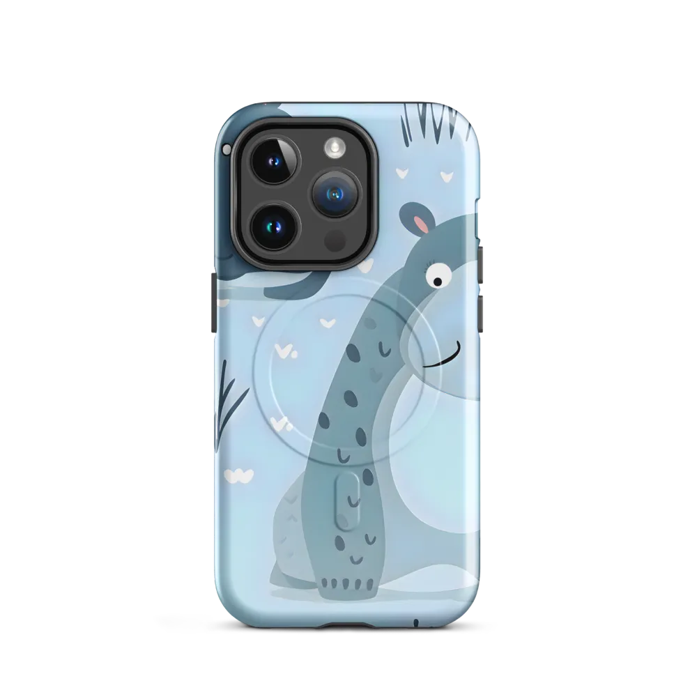 Whimsical Hippo Delight | Phone Case |  14 Pro | MagSafe® Tough Case | Glossy