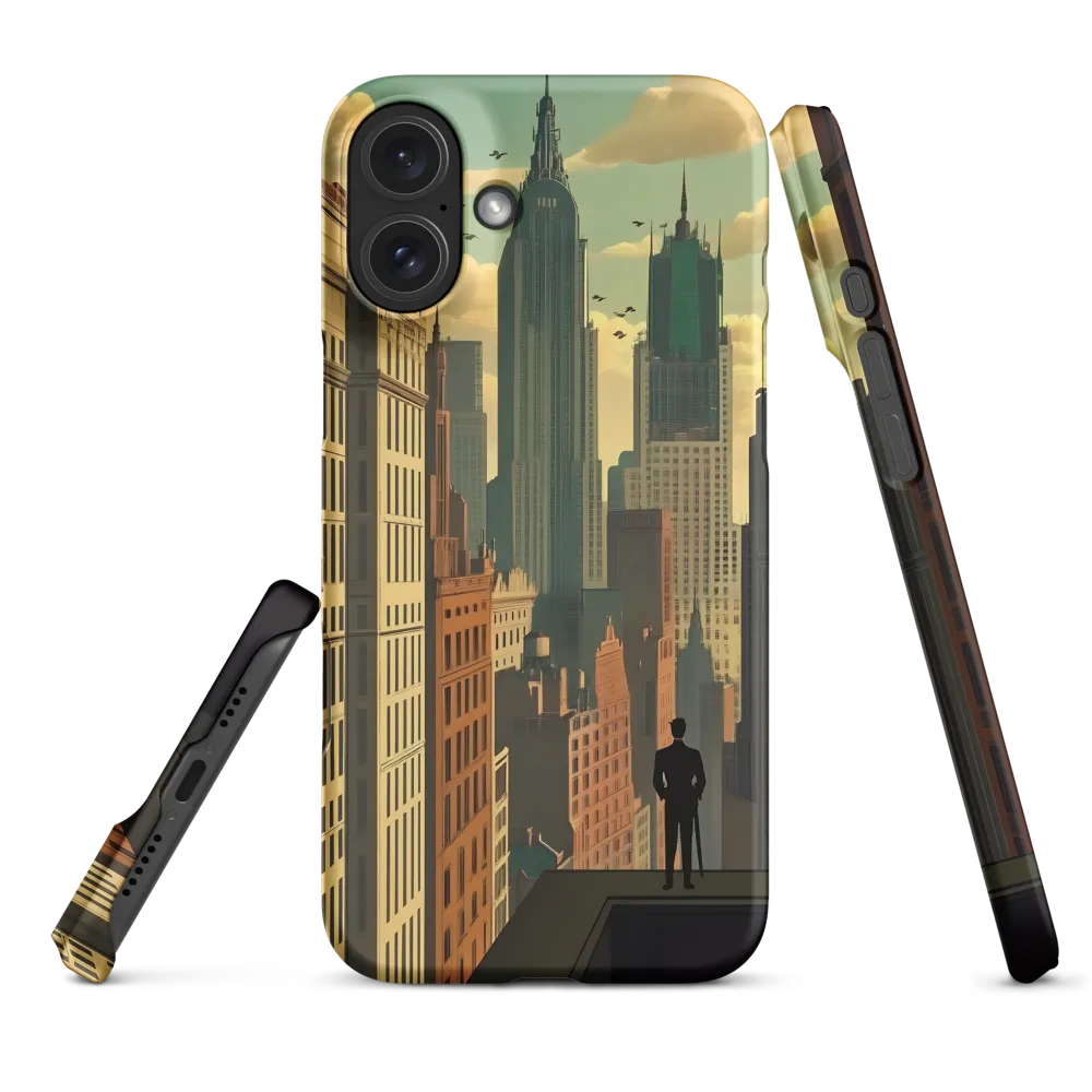 Urban Dreams: A Silhouette in Art Deco Cityscape