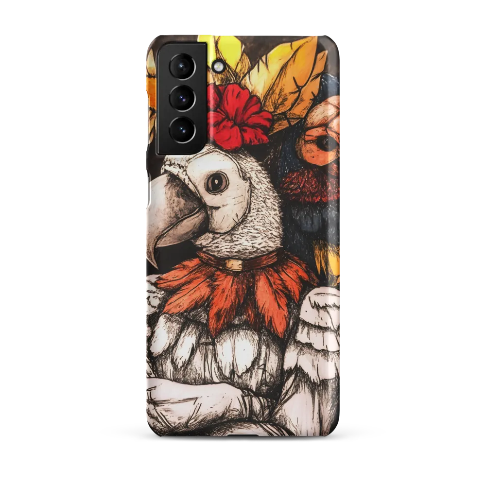 The Surreal Guardian: A Dance of Feathers and Flowers