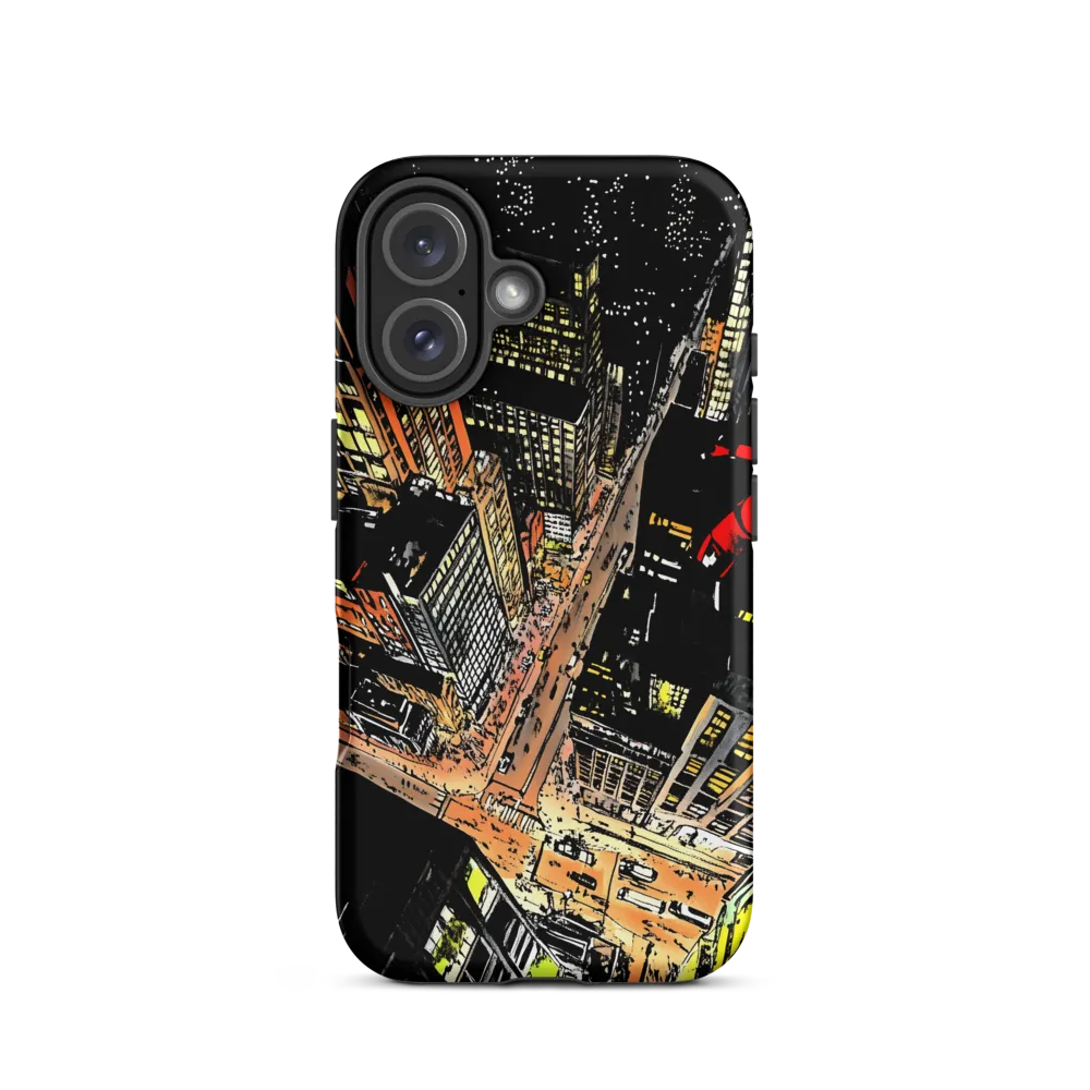 Urban Nightscape: A Bird's-eye View | Phone Case