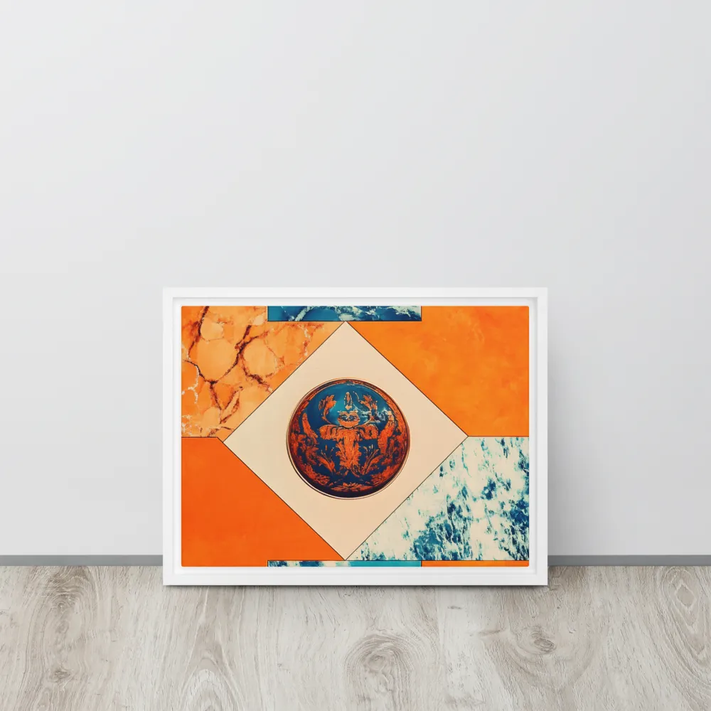 Harmonious Encounters: Abstract Geometry | Canvas with White Frame | 12″×16″