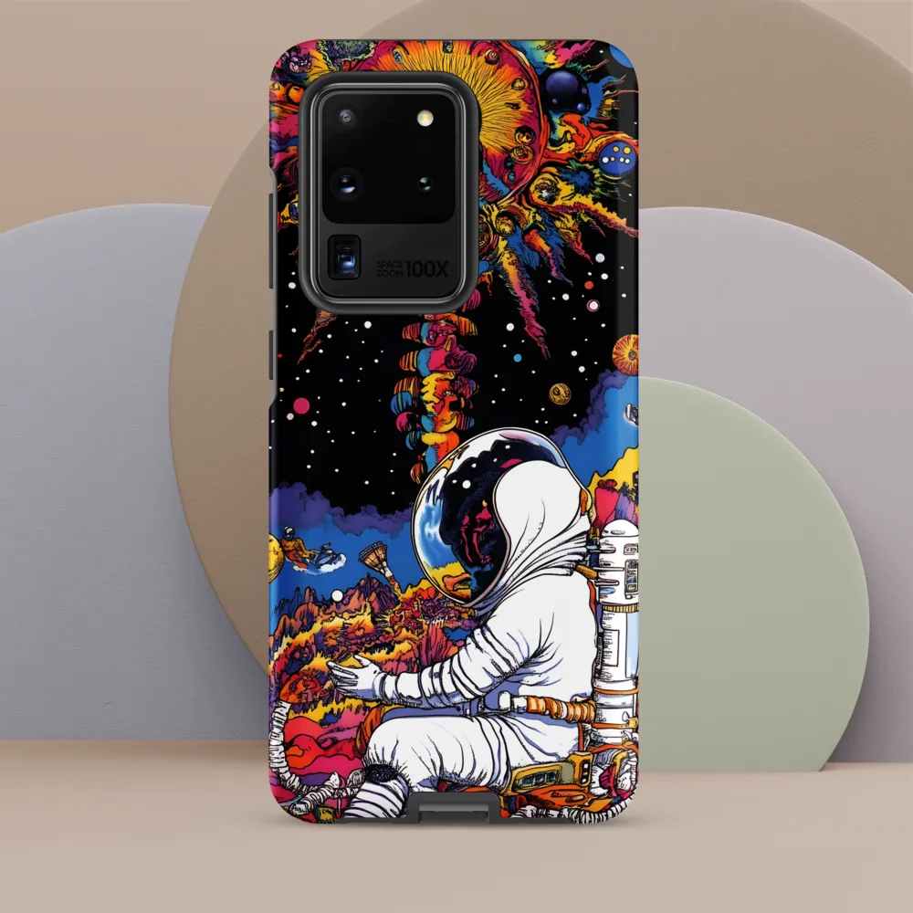 Cosmic Wonder: An Astronaut's Journey Through Color | Phone Case |  S20 Ultra | Tough Case | Matte