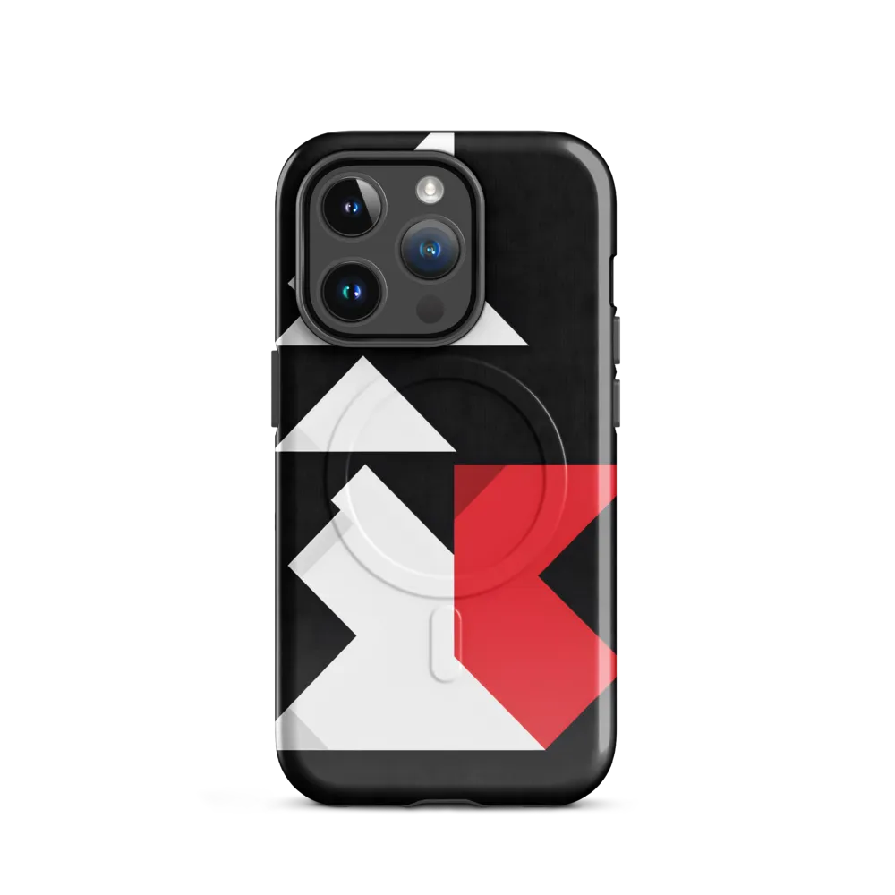 Geometric Symphony in Contrast | Phone Case |  14 Pro | MagSafe® Tough Case | Glossy