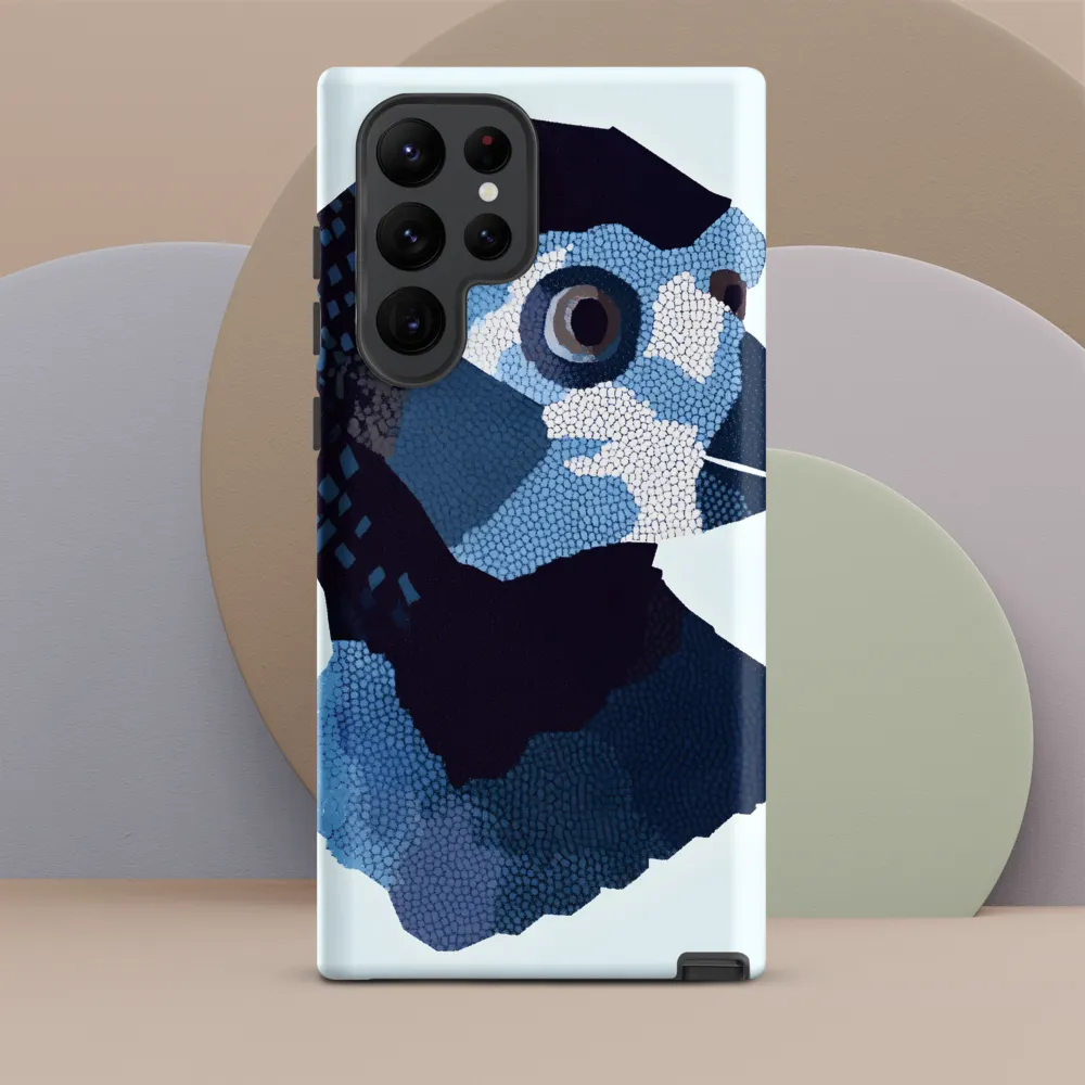 Abstract Avian Portrait in Blue