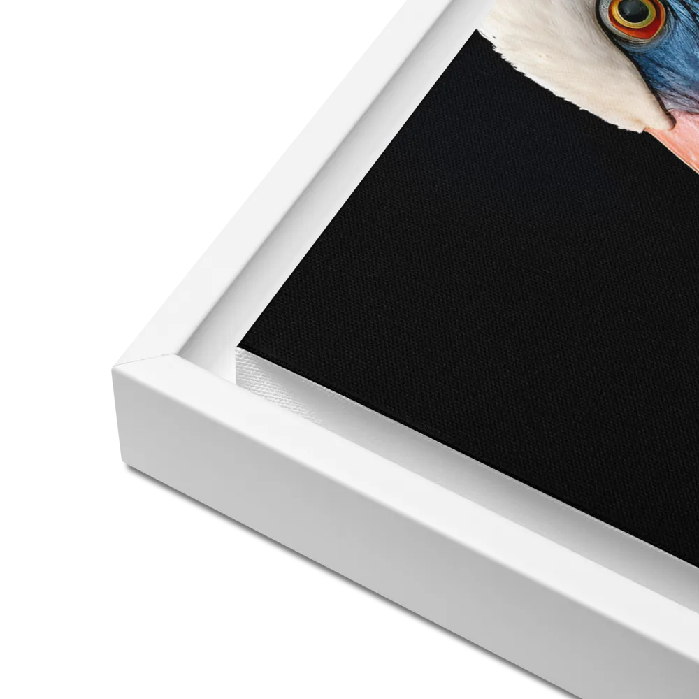 Elegance in White: The Pelican | Canvas with White Frame | 18″×24″