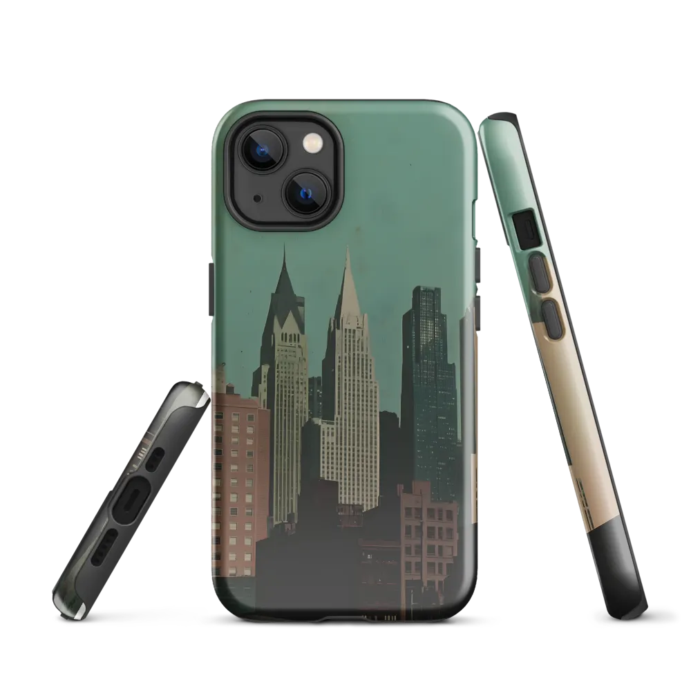 Urban Nostalgia: A Retro Cityscape | Phone Case |  13 | Tough Case | Glossy