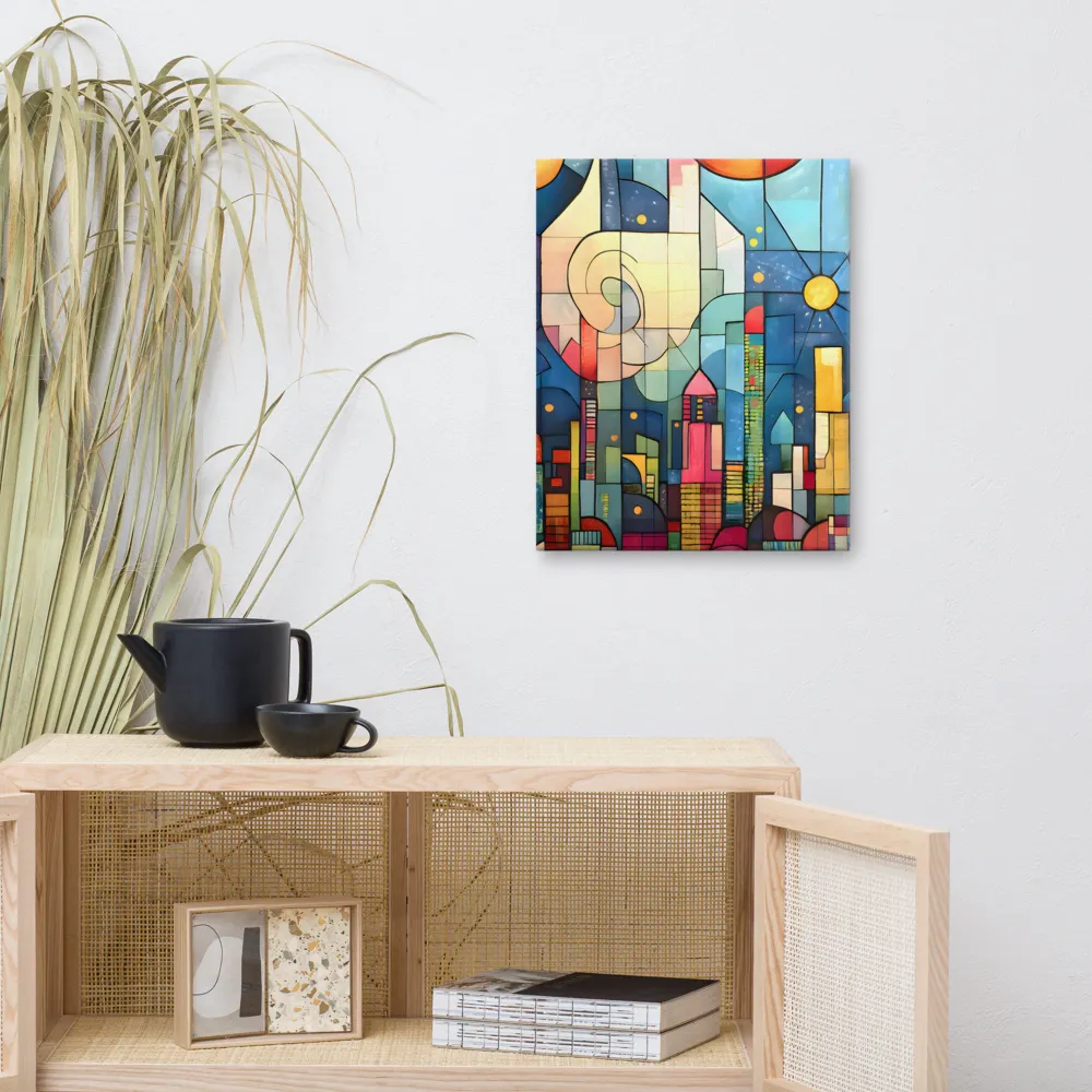 Geometric Harmony: A Vibrant Cityscape