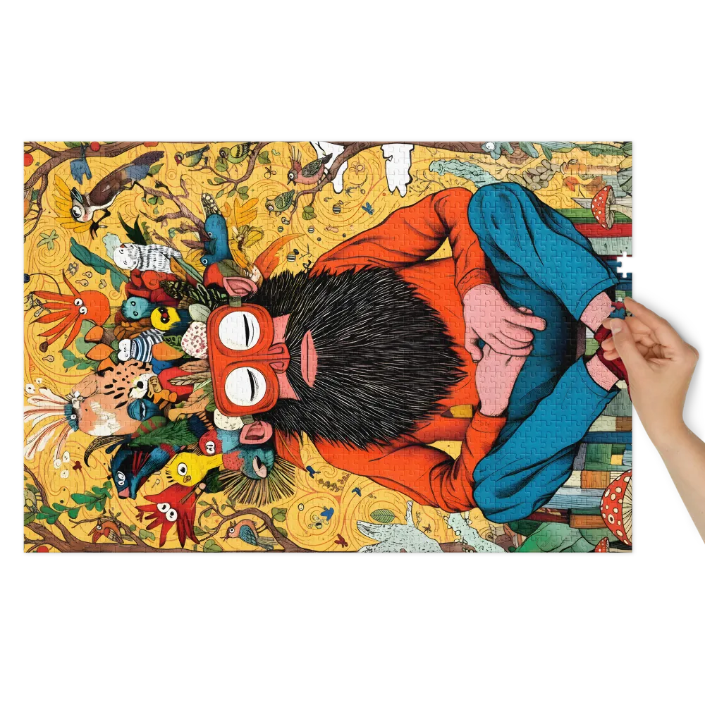 Bird‑Crowned Sage 
 Jigsaw Puzzle in Tin Box