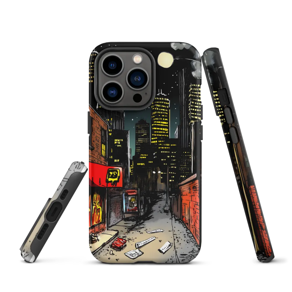 Nocturnal Cityscape: The Hidden Alley | Phone Case |  13 Pro | Tough Case | Matte
