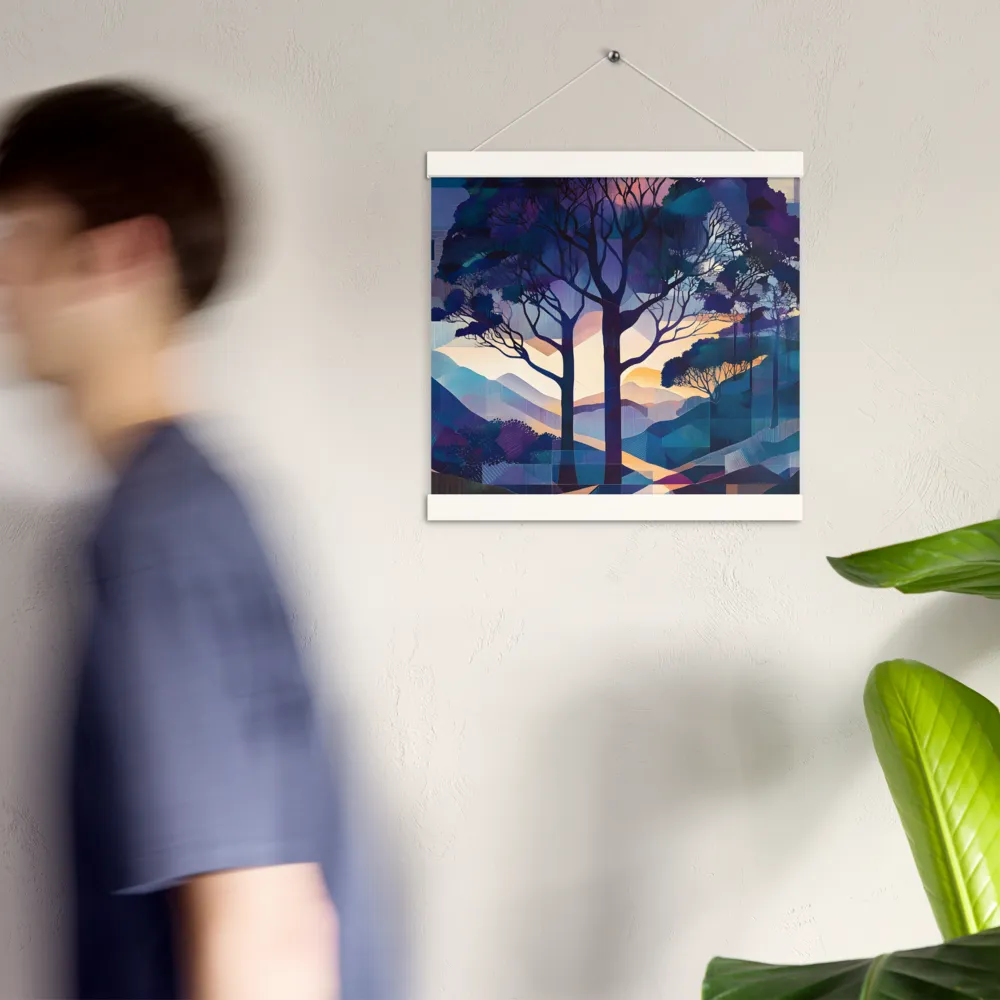 Tranquil Geometry: A Journey Through Color | Poster With White Wood Hanger | 12″×12″