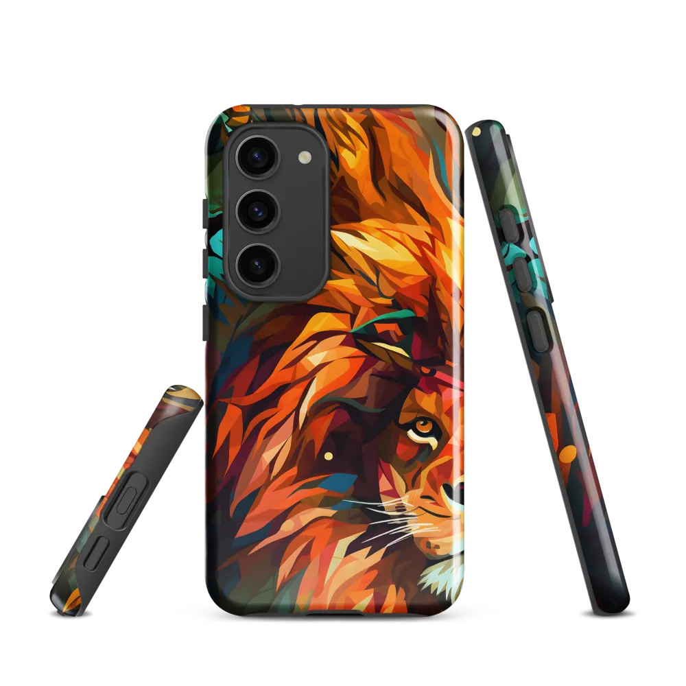 Majestic Gaze: The Polygonal Lion