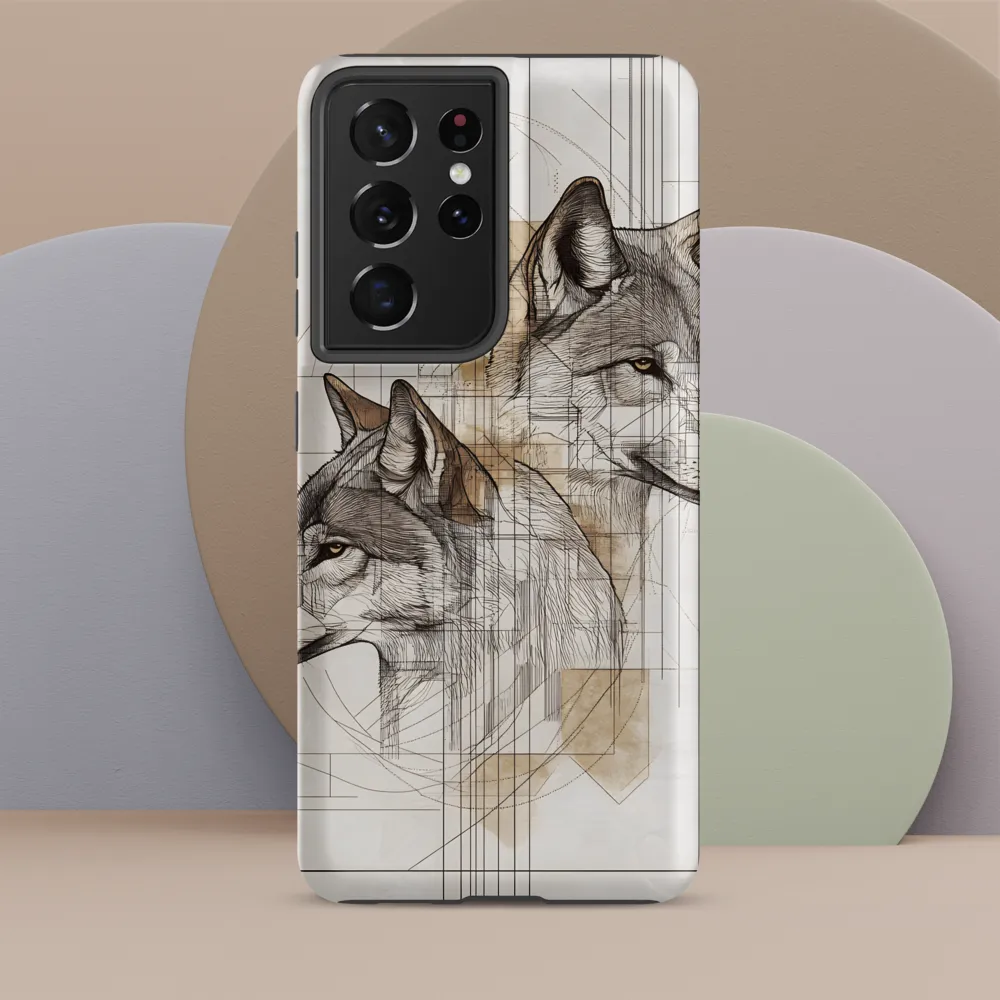 Geometric Harmony: The Essence of Wolves | Phone Case |  S21 Ultra | Tough Case | Matte