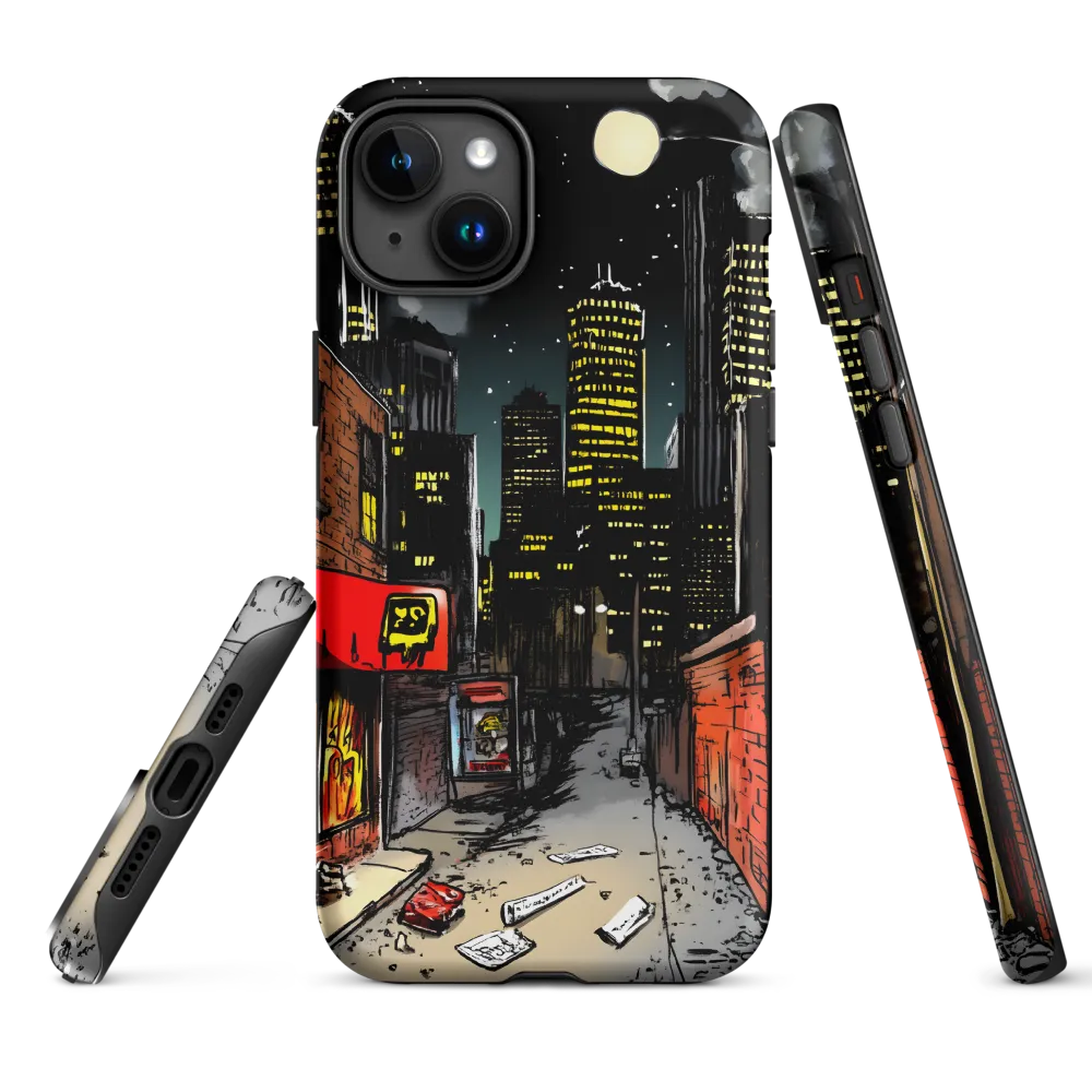 Nocturnal Cityscape: The Hidden Alley | Phone Case |  15 Plus | Tough Case | Matte