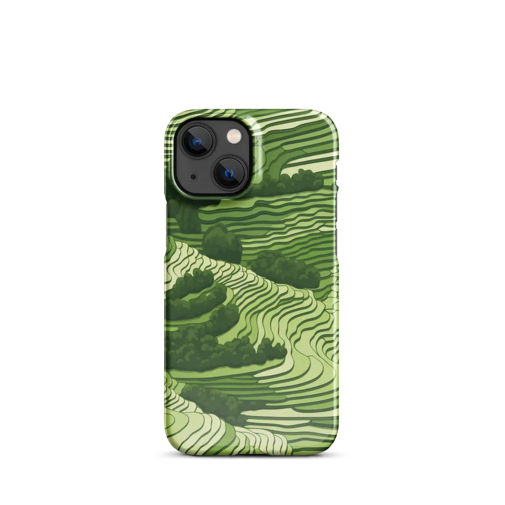 Waves of Green: An Abstract Landscape | Phone Case |  13 Mini | Snap Case | Glossy