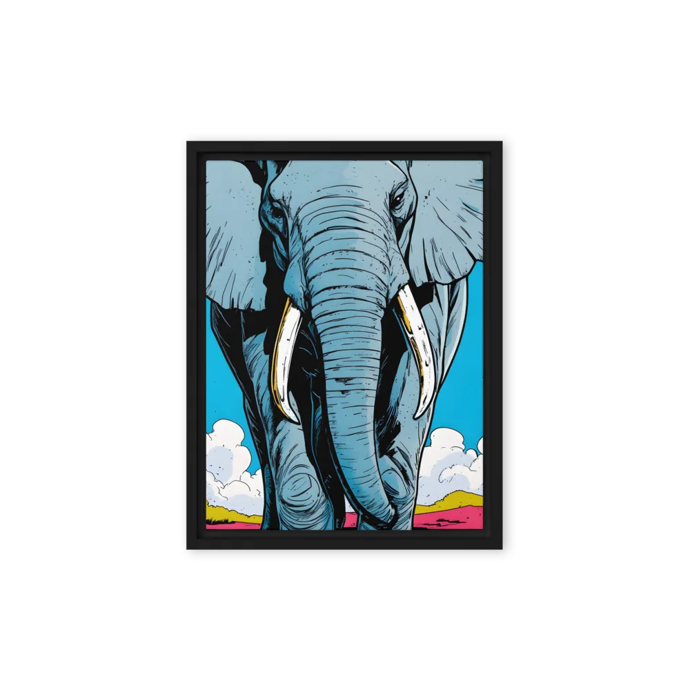 Majestic Presence: The Elephant | Canvas with Black Frame | 9″×12″