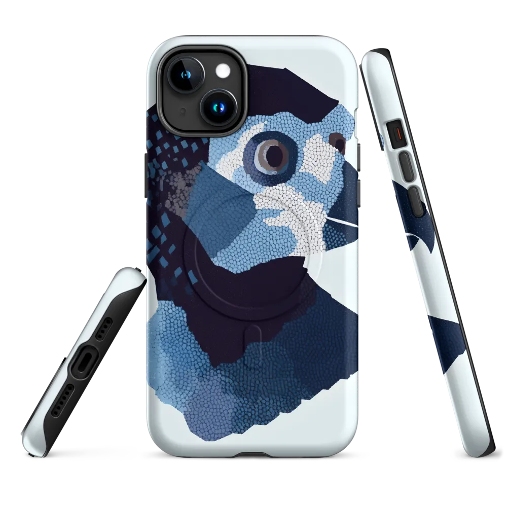 Abstract Avian Portrait in Blue