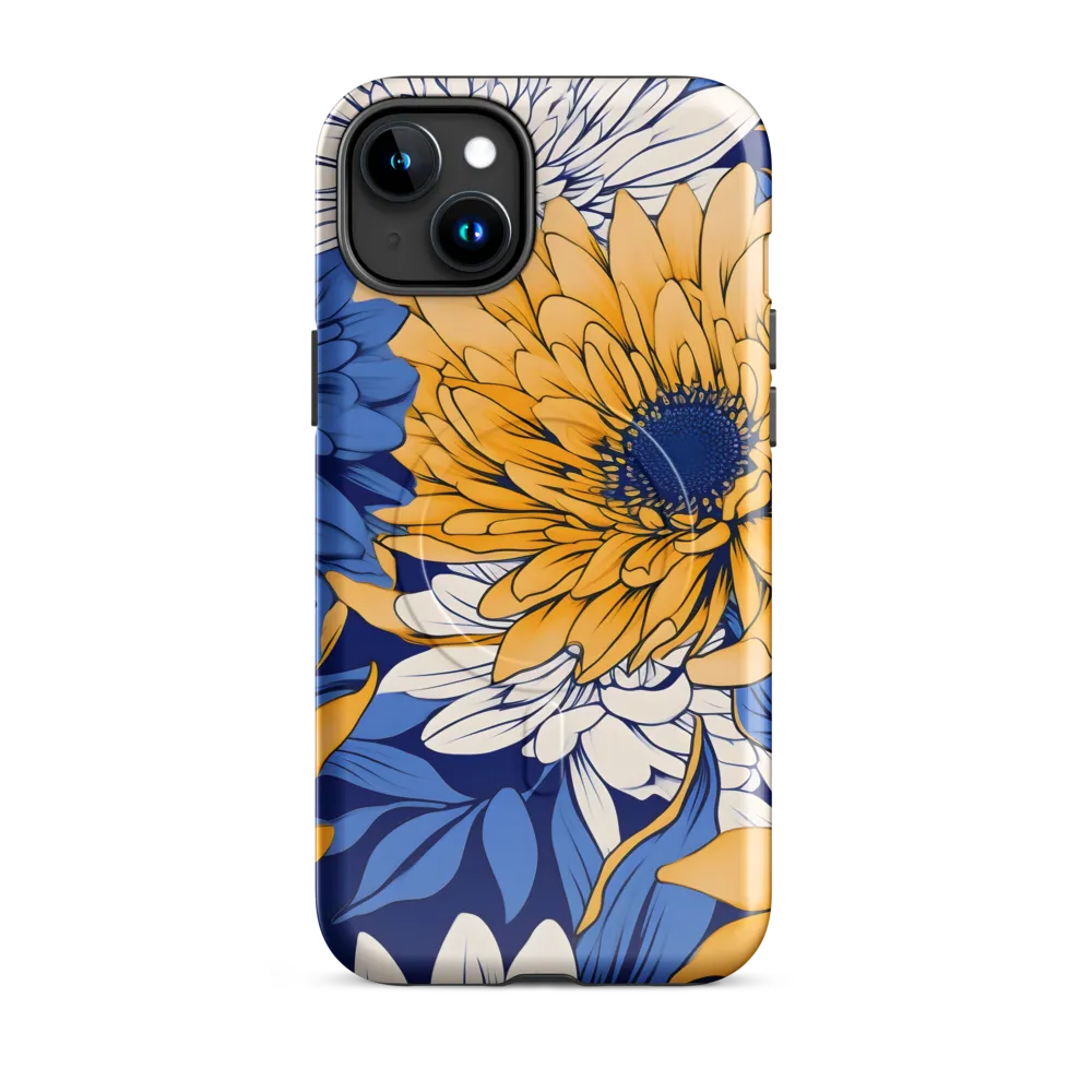 Floral Harmony in Blue and Yellow