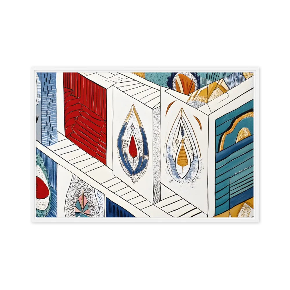 Symphony of Geometric Harmony | Canvas with White Frame | 20″×30″