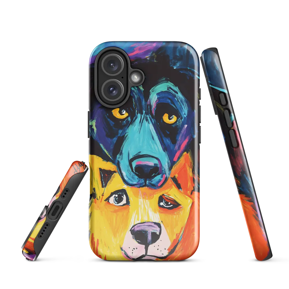 Vibrant Companions: An Expression of Canine Spirit | Phone Case |  16 | Tough Case | Glossy