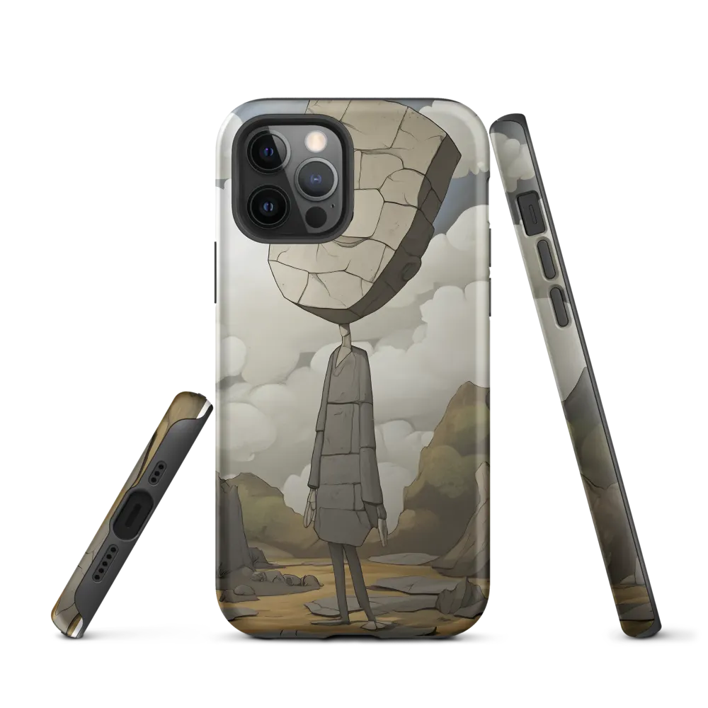 Whimsical Stone Figure in a Rocky Landscape | Phone Case |  12 Pro | Tough Case | Matte