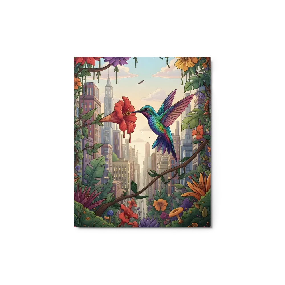 Urban Garden Hummingbird 
 Metal Print | 8″x 10″