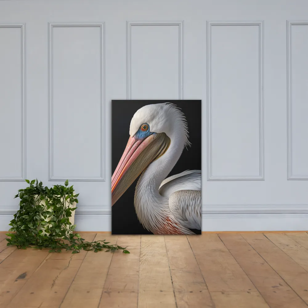 Elegance in White: The Pelican | Canvas | 24″×36″